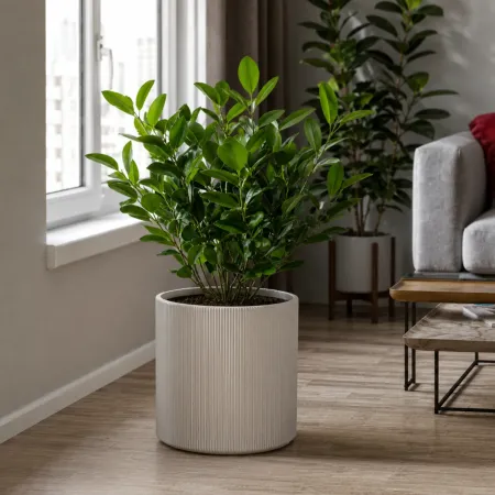 Vaso in Resina Bianco 36x35 Resistente Raggi UV Materiale Riciclabile