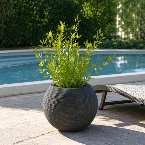 Vaso in Resina Grigio 40x33 Rotazionale da Interno Esterno Atossico