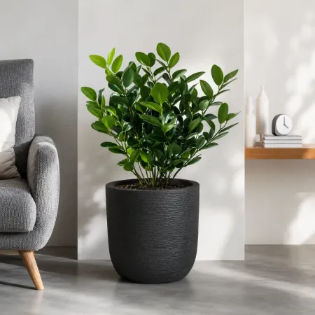 Vaso in Resina Grigio 35x34 Resistente Raggi UV Materiale Riciclabile