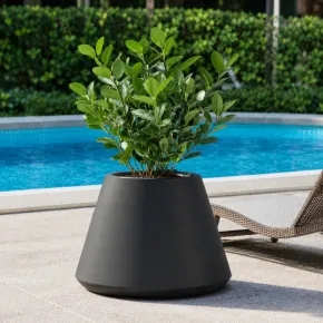 Vaso in Resina Antracite Rotazionale 60x35 cm Resistente Raggi UV 2
