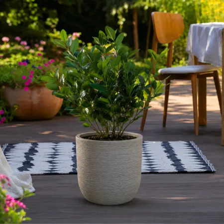 Vaso in Resina Beige 35x34 Resistente Raggi UV Materiale Riciclabile