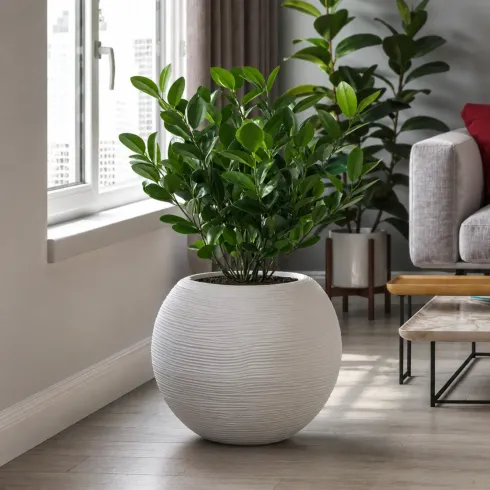 Vaso in Resina Bianco 40x33 Rotazionale da Interno Esterno Atossico