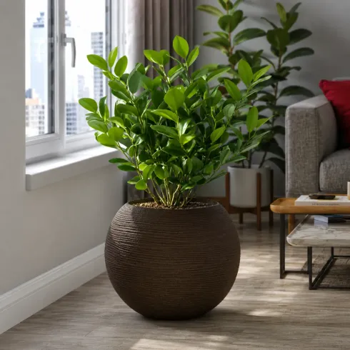 Vaso in Resina Marrone 40x33 Rotazionale da Interno Esterno Atossico