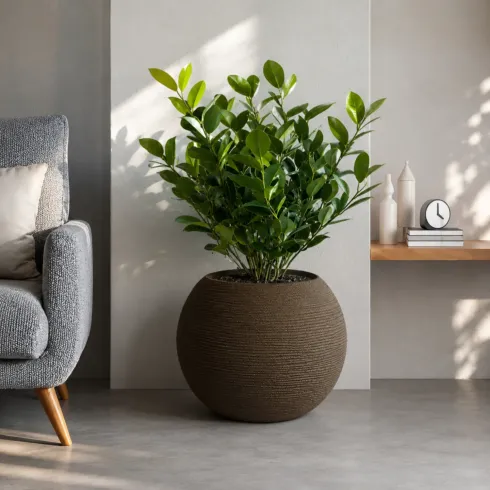 Vaso in Resina Marrone 40x33 Rotazionale da Interno Esterno Atossico