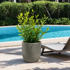 Vaso in Resina Verde 35x34 Resistente Raggi UV Materiale Riciclabile 2