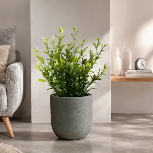 Vaso in Resina Verde 35x34 Resistente Raggi UV Materiale Riciclabile