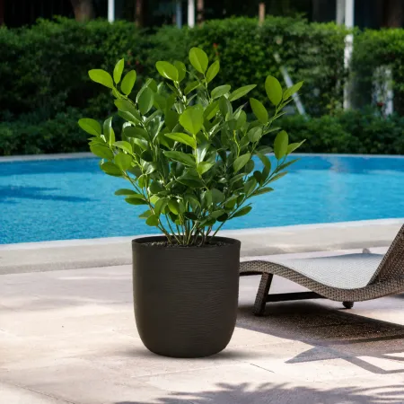 Vaso in Resina Marrone 35x34 Resistente Raggi UV Materiale Riciclabile