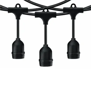 Luci per Gazebo Ombrellone 10m con 10 Portalampade E27 Nero Esterno
