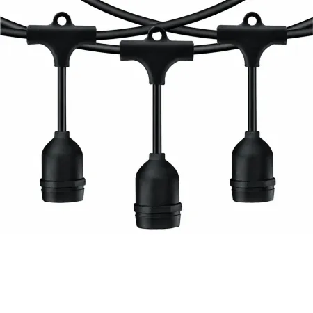 Luci per Gazebo Ombrellone 10m con 10 Portalampade E27 Nero Esterno