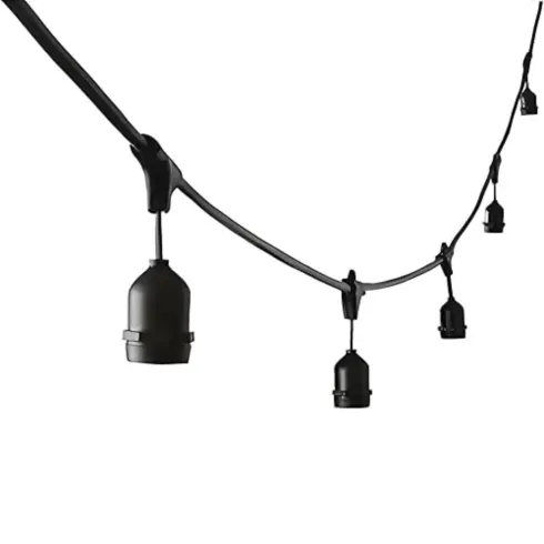 Luci per Gazebo Ombrellone 10m con 10 Portalampade E27 Nero Esterno