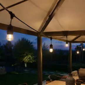 Luci per Gazebo Ombrellone 10m con 10 Portalampade E27 Nero Esterno 2