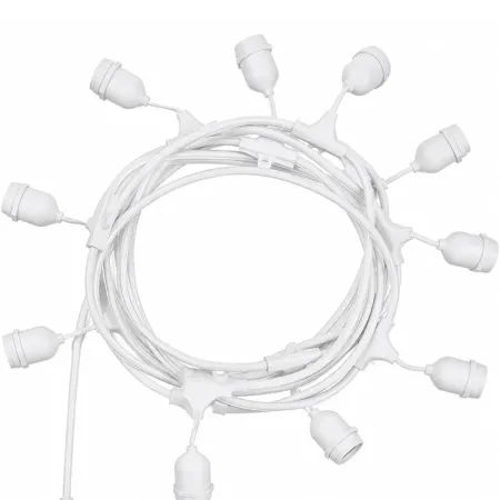 Luci per Gazebo Ombrellone 10m con 10 Portalampade E27 Bianco Esterno