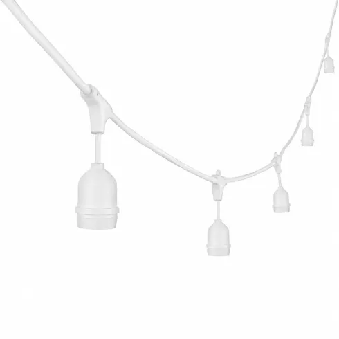 Luci per Gazebo Ombrellone 10m con 10 Portalampade E27 Bianco Esterno