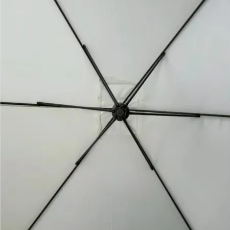 Ombrellone a Braccio Ecrù 3x3 m a Manovella Palo Laterale da Giardino