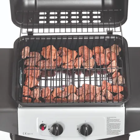 Barbecue a Gas Ompagrill 2 Fuochi 98x43x100cm Termometro Pietra Lavica