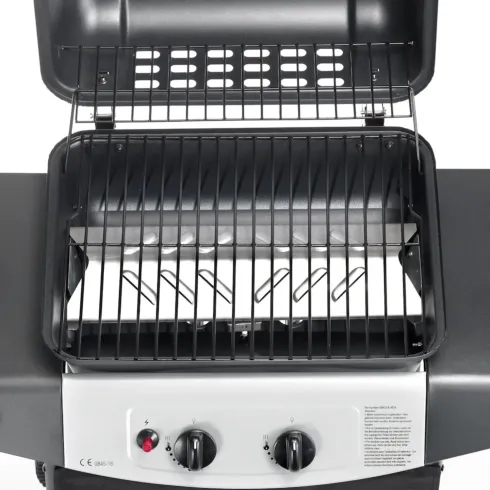 Barbecue a Gas Ompagrill 2 Fuochi 98x43x100cm Termometro Pietra Lavica