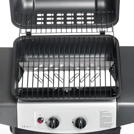 Barbecue a Gas Ompagrill 2 Fuochi 98x43x100cm Termometro Pietra Lavica