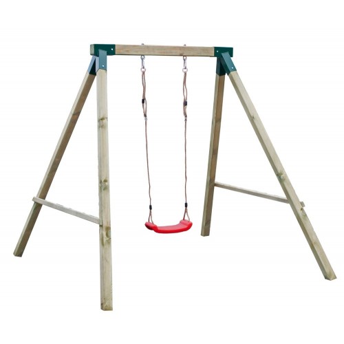 Altalena in Legno Singola per Bambini da Esterno Giardino 1 Seggiolino Seduta