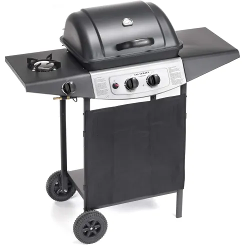 Barbecue a Gas Ompagrill 2+1 Fuochi 98x43x100cm Fornello Laterale
