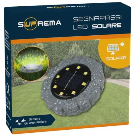 Luce Solare Segnapasso Effetto Pietra LED 12 Pezzi Giardino Vialetto