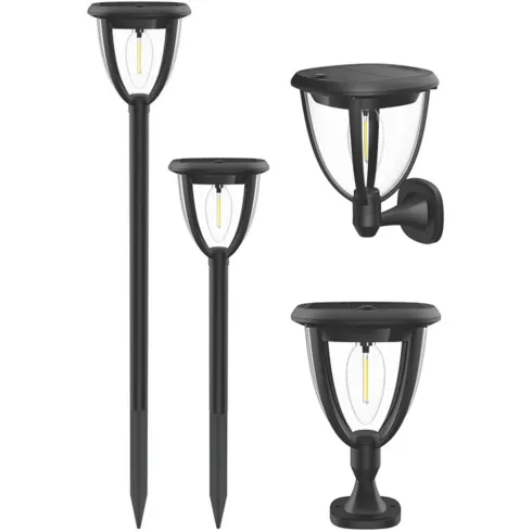 Lanterna Solare 3 in 1 LED 100 Luce Calda Muro Parete Picchetto Esterno