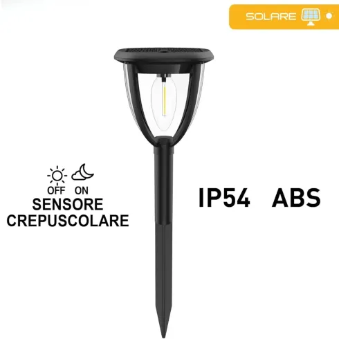 Lanterna Solare 3 in 1 LED 100 Luce Calda Muro Parete Picchetto Esterno