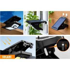 Proiettore Solare con Clip LED 250 Lumen Sensore Movimento Segnapasso 2