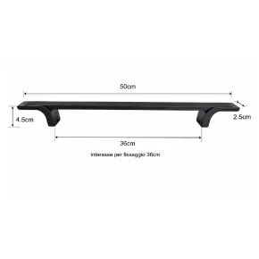 Maniglione Porta Blindata Nero 50cm con Texture Antiscivolo 2