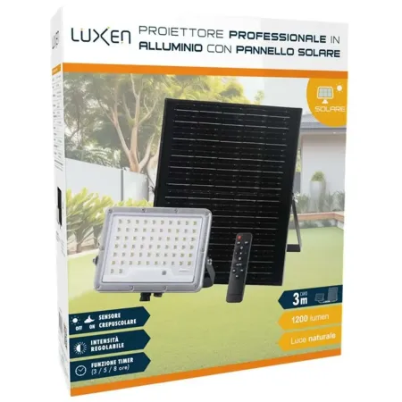 Proiettore Solare 62 LED 8W con Sensore Crepuscolare Telecomando