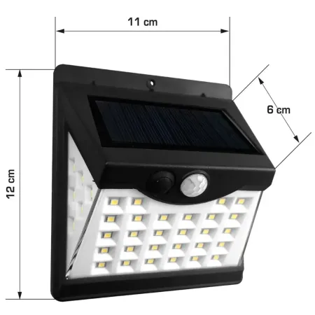Proiettore Solare 40 LED 250 Lumen Sensore di Movimento Crepuscolare