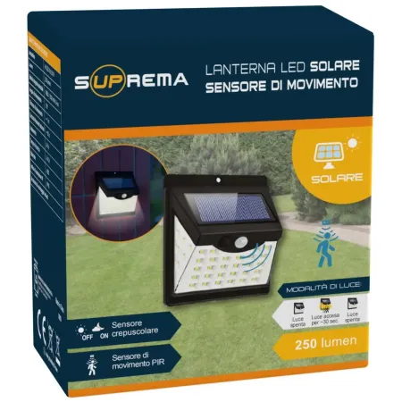 Proiettore Solare 40 LED 250 Lumen Sensore di Movimento Crepuscolare
