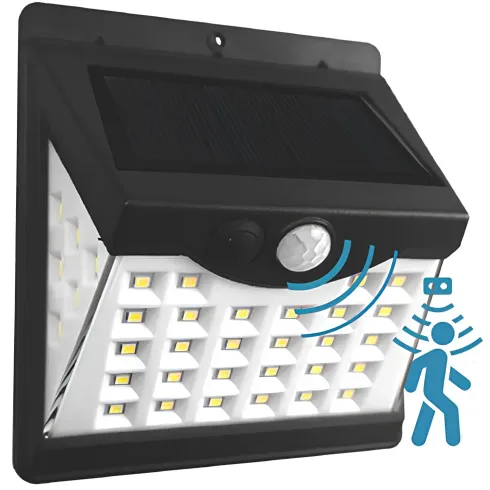 Proiettore Solare 40 LED 250 Lumen Sensore di Movimento Crepuscolare