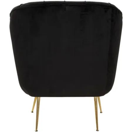 Poltrona Imbottita in Spugna Nero con Cuscino Gambe in Metallo