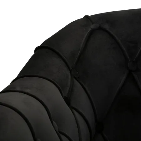 Poltrona Imbottita in Spugna Nero con Cuscino Gambe in Metallo