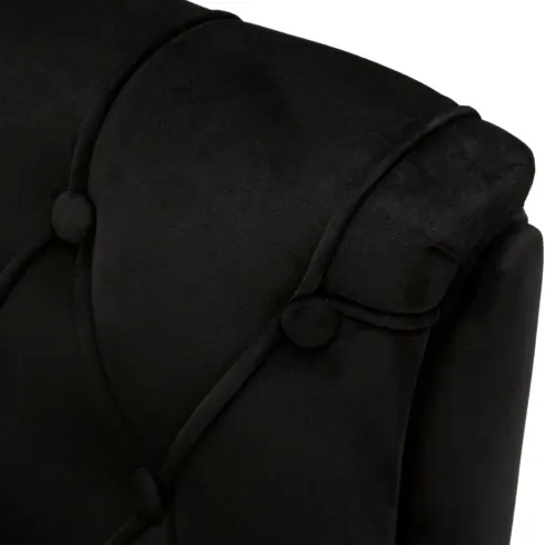Poltrona Imbottita in Spugna Nero con Cuscino Gambe in Metallo