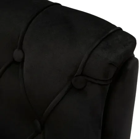 Poltrona Imbottita in Spugna Nero con Cuscino Gambe in Metallo