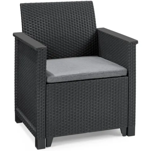 Salottino da Esterno 4 Posti in Resina Effetto Rattan con Tavolino