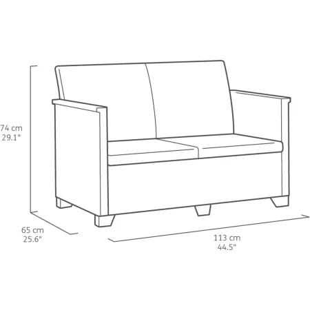 Salottino da Esterno 4 Posti in Resina Effetto Rattan con Tavolino