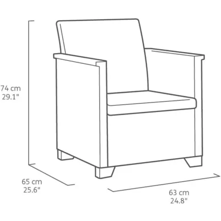 Salottino da Esterno 4 Posti in Resina Effetto Rattan con Tavolino