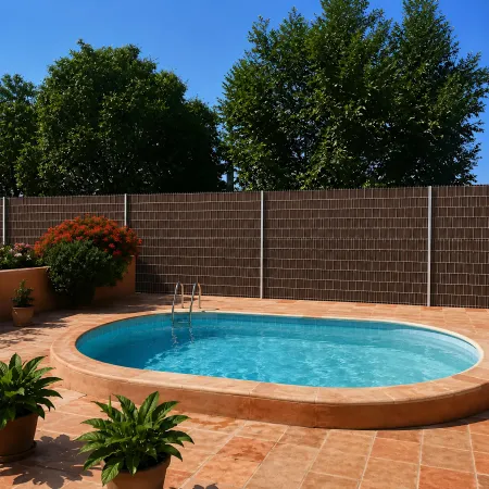 Strisce Frangivista per Recinzioni in PVC Marrone 35m con 20 Clip