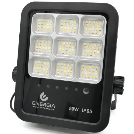 Proiettore Solare 50W 550lm CCT con Pannello Telecomando da Esterni