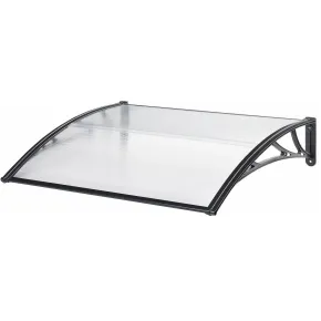 Pensilina Policarbonato Alveolare Trasparente 120x80cm Supporti ABS