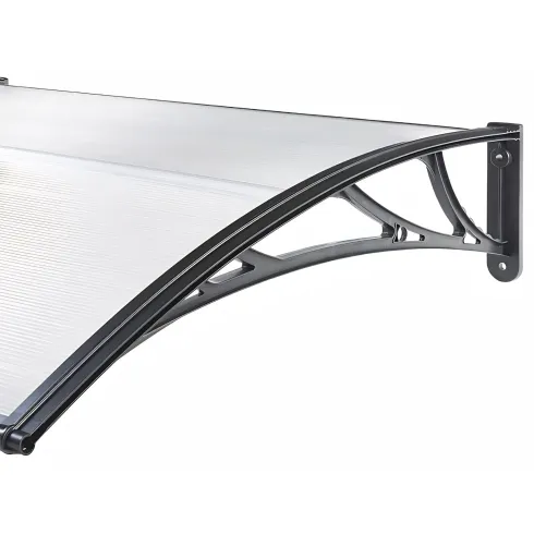 Pensilina Policarbonato Alveolare Trasparente 120x80cm Supporti ABS