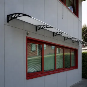 Pensilina Policarbonato Alveolare Trasparente 120x80cm Supporti ABS 2