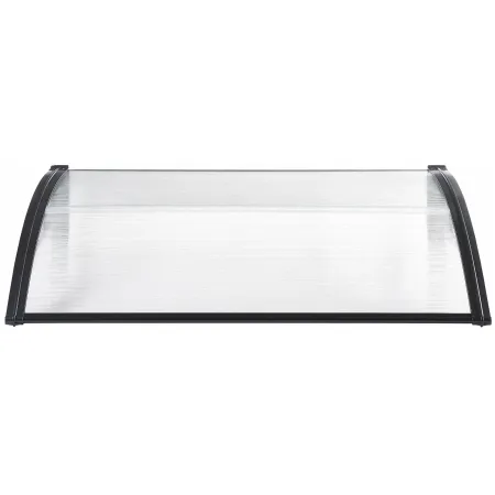 Pensilina Policarbonato Alveolare Trasparente 120x100 cm Supporti ABS