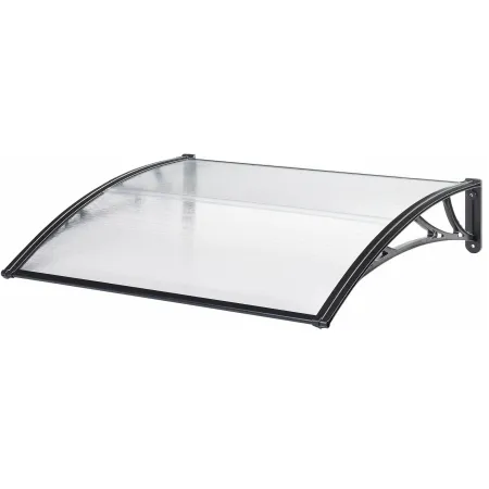 Pensilina Policarbonato Alveolare Trasparente 120x100 cm Supporti ABS