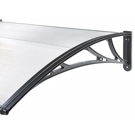 Pensilina Policarbonato Alveolare Trasparente 120x100 cm Supporti ABS