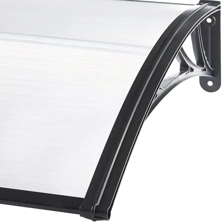 Pensilina Policarbonato Alveolare Trasparente 120x100 cm Supporti ABS