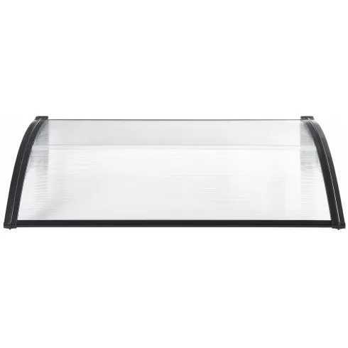 Pensilina Policarbonato Alveolare Trasparente 150x100 cm Supporti ABS