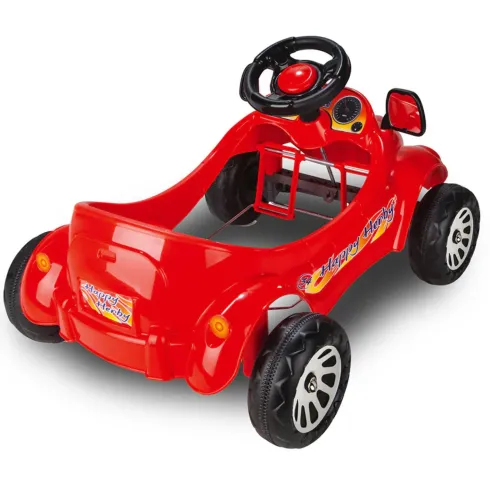 Auto a Pedali Cavalcabile per Bambini Happy Herbie Rosso con Clacson
